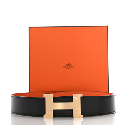 Hermes Swift Togo 42mm Constance H Belt 95 Black Orange 9 of 9
