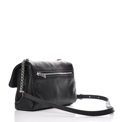 Saint Laurent Grain De Poudre Small West Hollywood Monogram Fold-Over Bag Black 3 of 7