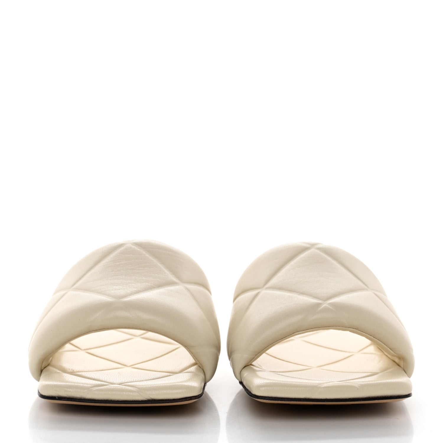 Bottega Veneta Nappa Quilted Rubber Lido Flat Sandals 38.5 Sea Salt 2 of 9