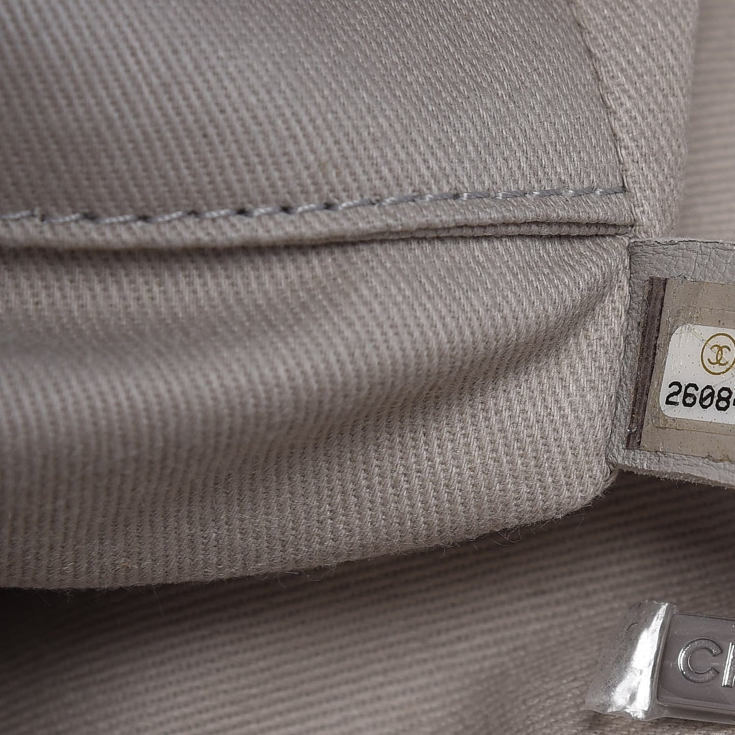 Striped Canvas Small Deauville Tote Grey Black