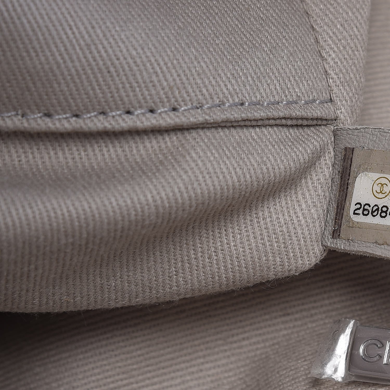 Chanel Striped Canvas Small Deauville Tote Grey Black 7 of 11