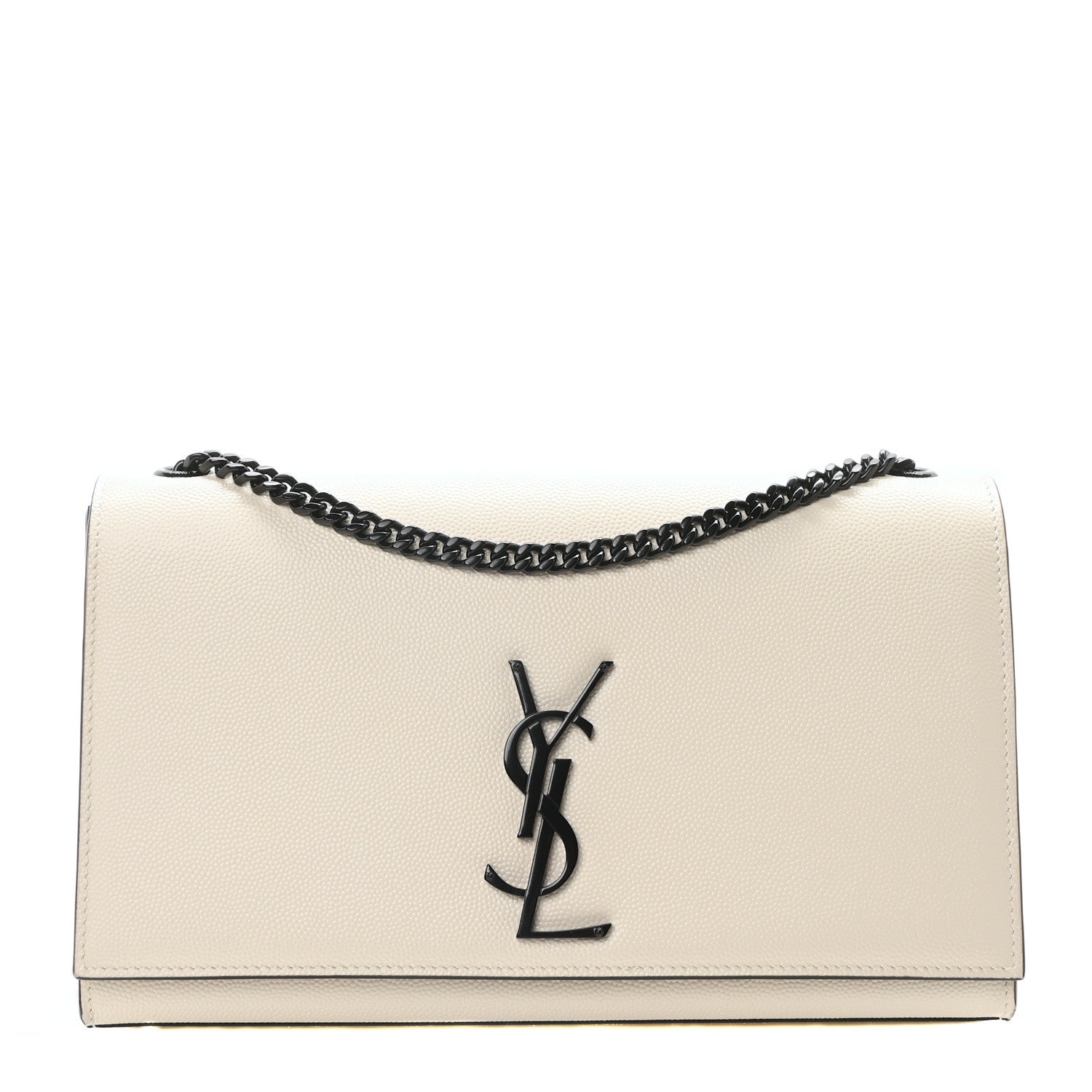 Saint Laurent Grain De Poudre Medium Classic Monogram Kate Satchel Porcellana Black 1 of 9