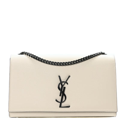 Saint Laurent Grain De Poudre Medium Classic Monogram Kate Satchel Porcellana Black 1 of 9
