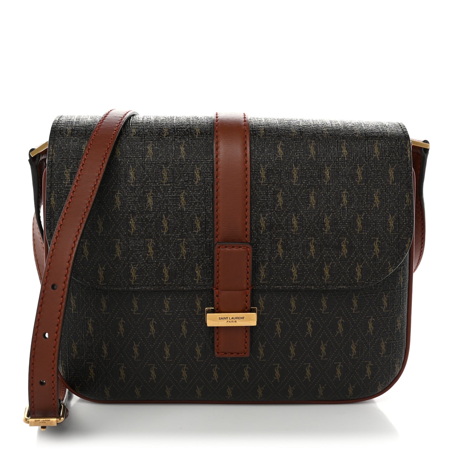 Canvas Smooth Calfskin Le Monogramme Satchel Chestnut