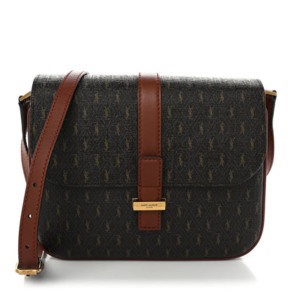 Saint Laurent Canvas Smooth Calfskin Le Monogramme Satchel Chestnut 1 of 10
