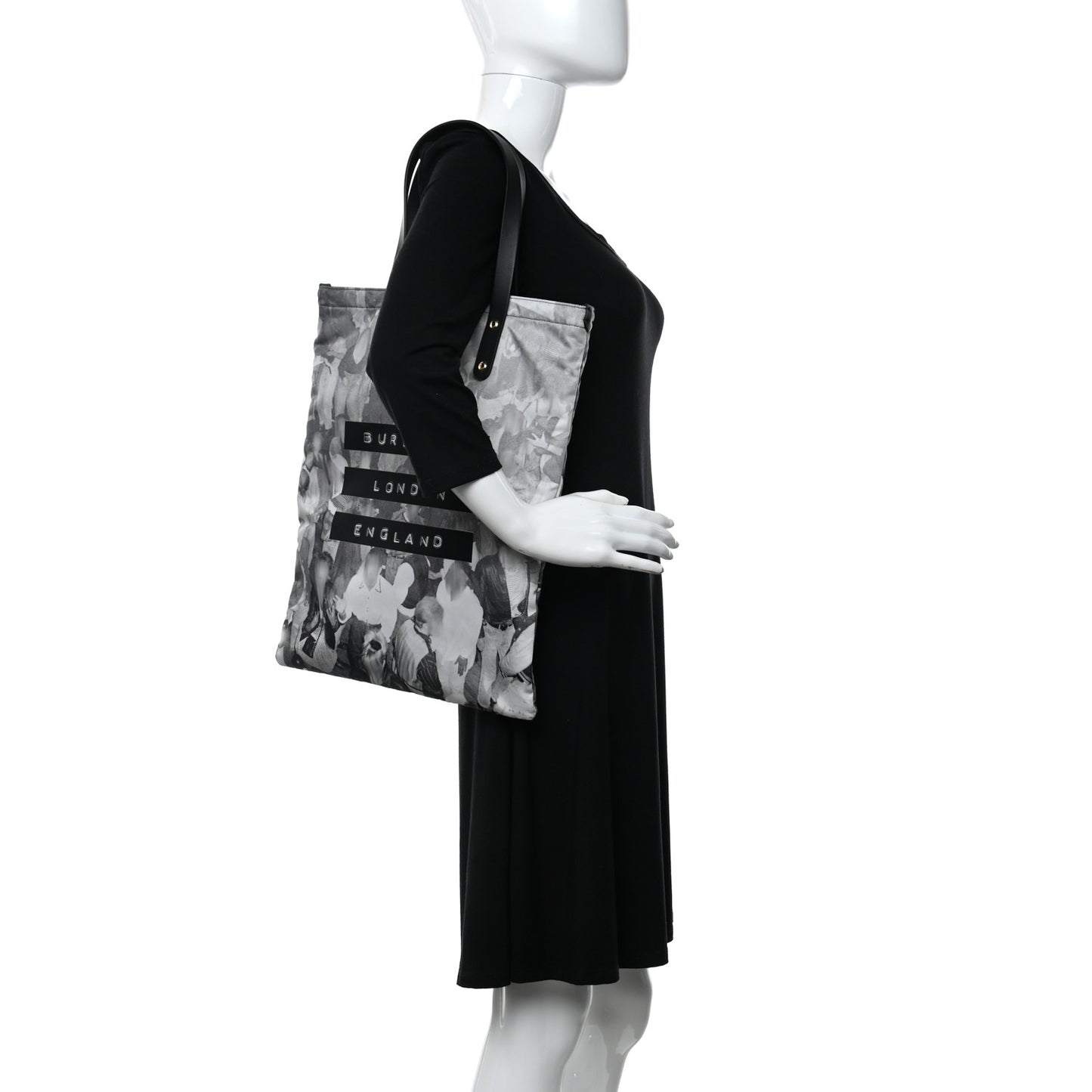 Nylon London Montage Print Flat Tote Bag Black