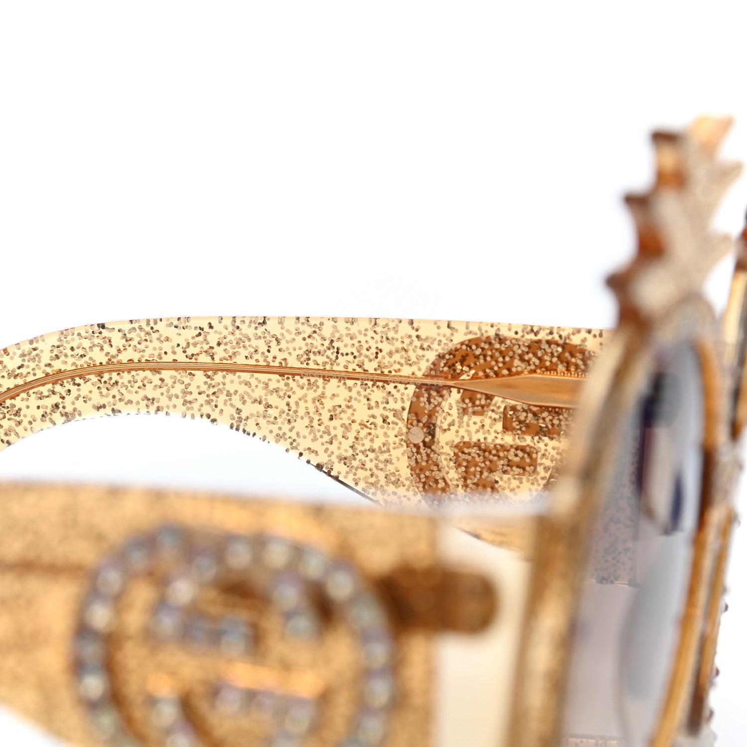 Gucci Acetate Pineapple GG0150/S Sunglasses Gold 13 of 14