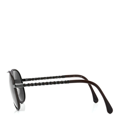 Chanel Metal Pilot Winter Sunglasses 4219-Q Dark Brown 3 of 8