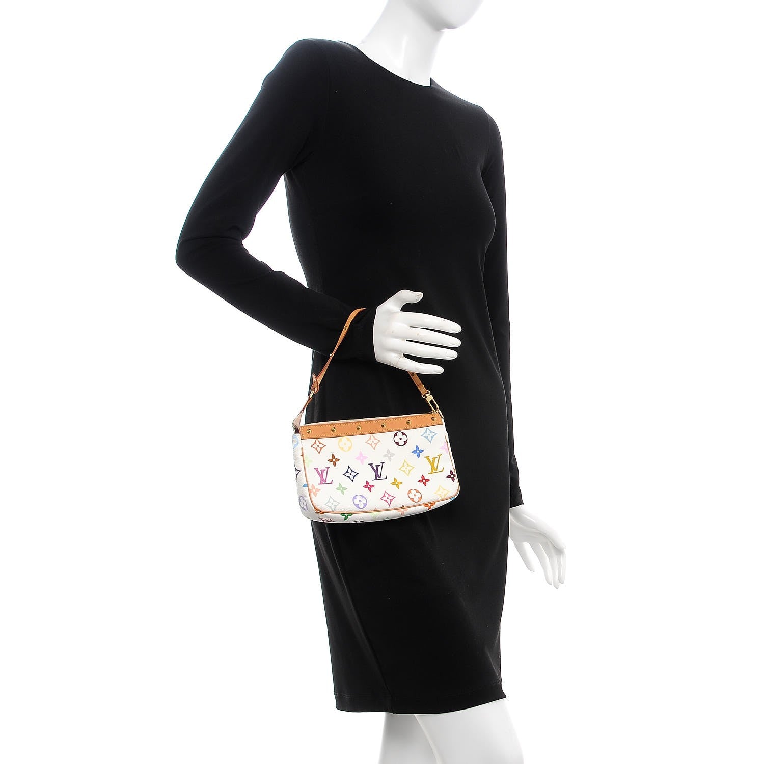 Louis Vuitton Monogram Multicolor Pochette Accessories White 2 of 8
