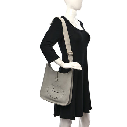 Hermes Taurillon Clemence Evelyne III PM Gris Perle 2 of 8