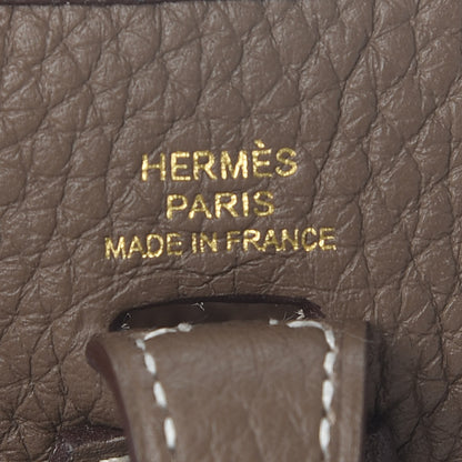 Hermes Taurillon Clemence Amazone Evelyne TPM Etoupe Bleu Indigo 8 of 9