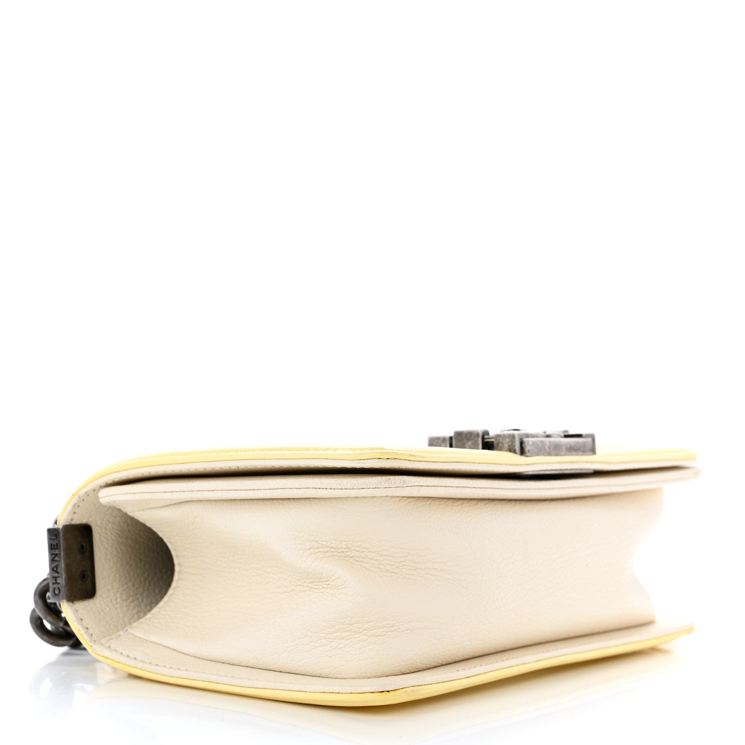 Chanel Goatskin Quilted Patent Small Duo Boy Flap White 3 of 12