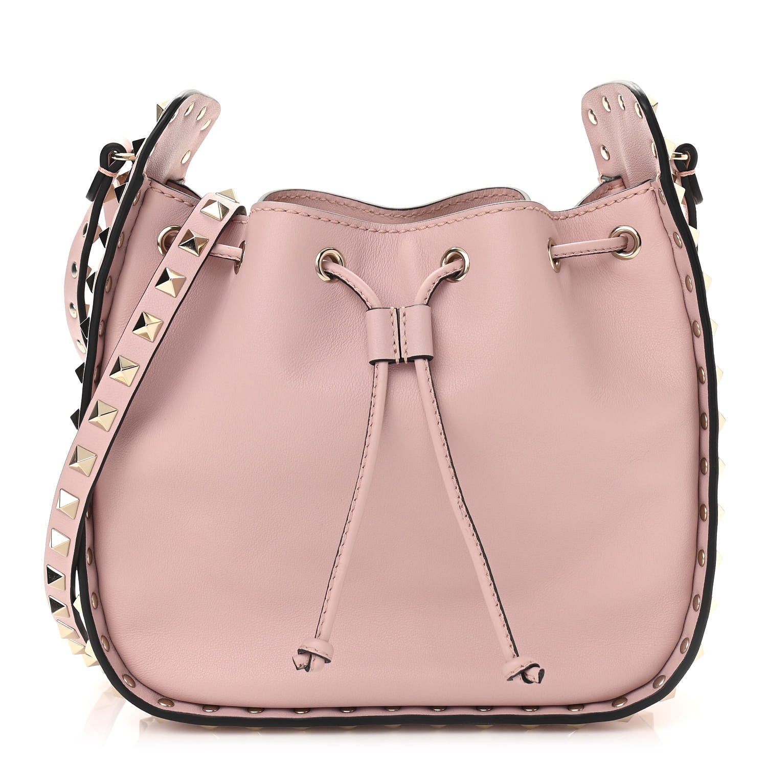 Valentino Garavani Vitello Rockstud Bucket Bag Water Rose 1 of 9