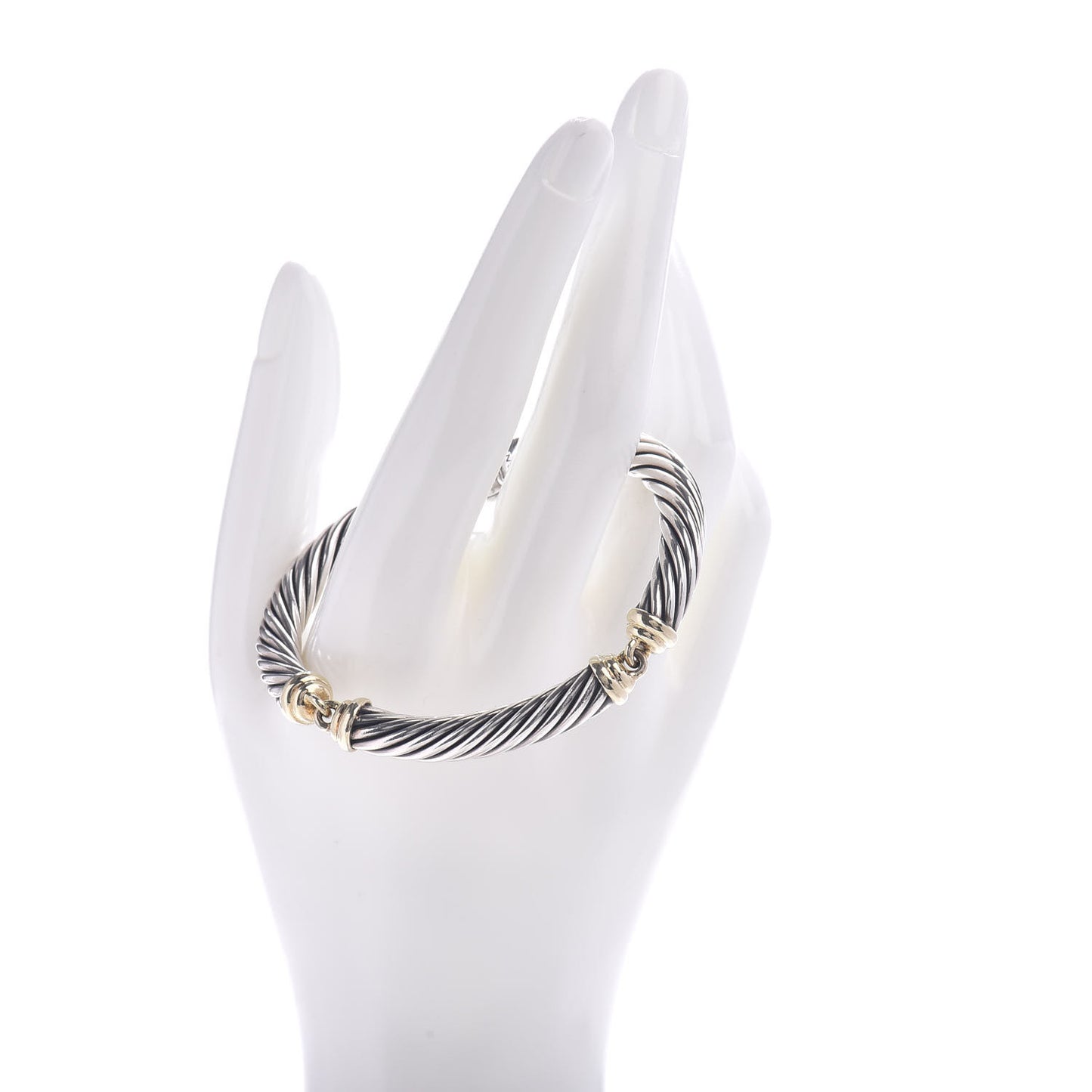 Sterling Silver 14K Yellow Gold 7mm Metro Cable Bracelet