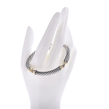 David Yurman Sterling Silver 14K Yellow Gold 7mm Metro Cable Bracelet 2 of 4
