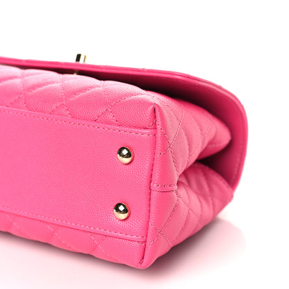 Chanel Caviar Quilted Mini Coco Handle Flap Rose 9 of 9
