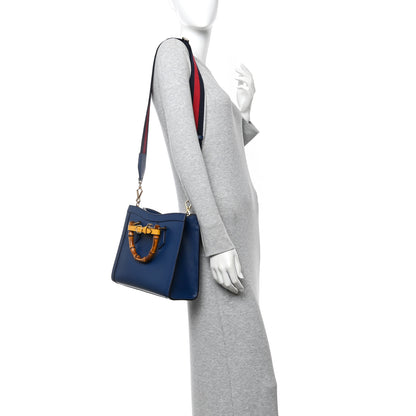 Gucci Textured Dollar Calfskin Web Small Diana Tote Bag Royal Crop 2 of 11