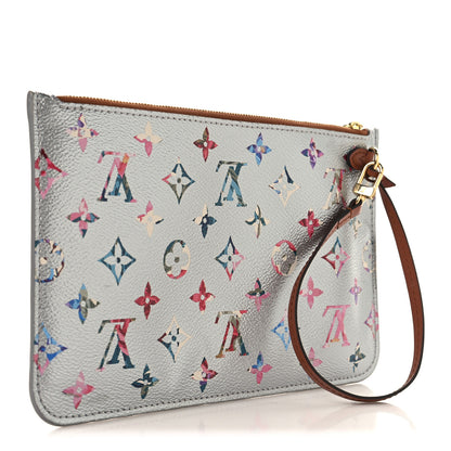 Louis Vuitton Metallic Monogram LV Garden Neverfull MM GM Pochette Silver 3 of 6