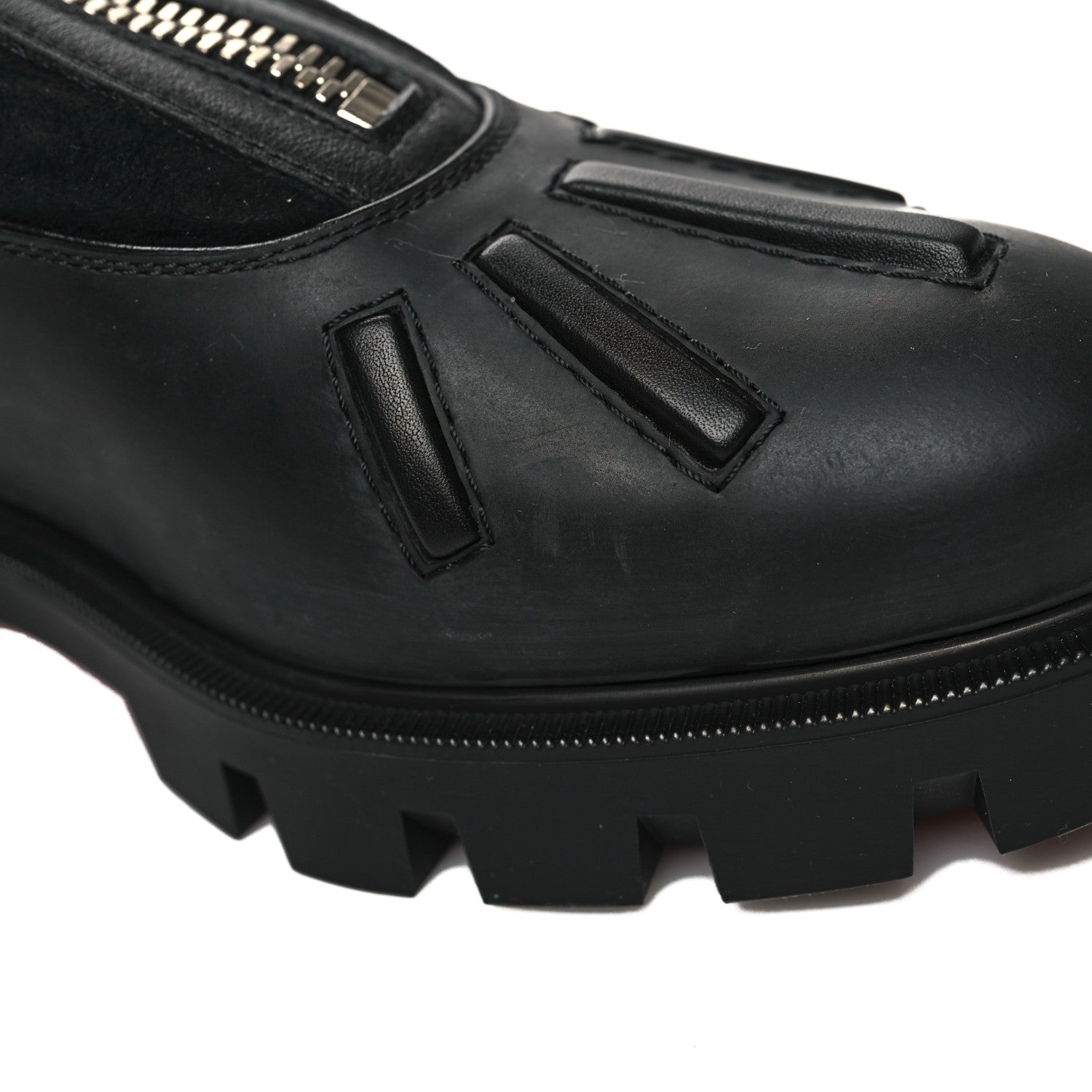 Christian Louboutin Kid Calfskin Suede Rubber Shearling Glory Duck Flat Boot 37 Black 9 of 9