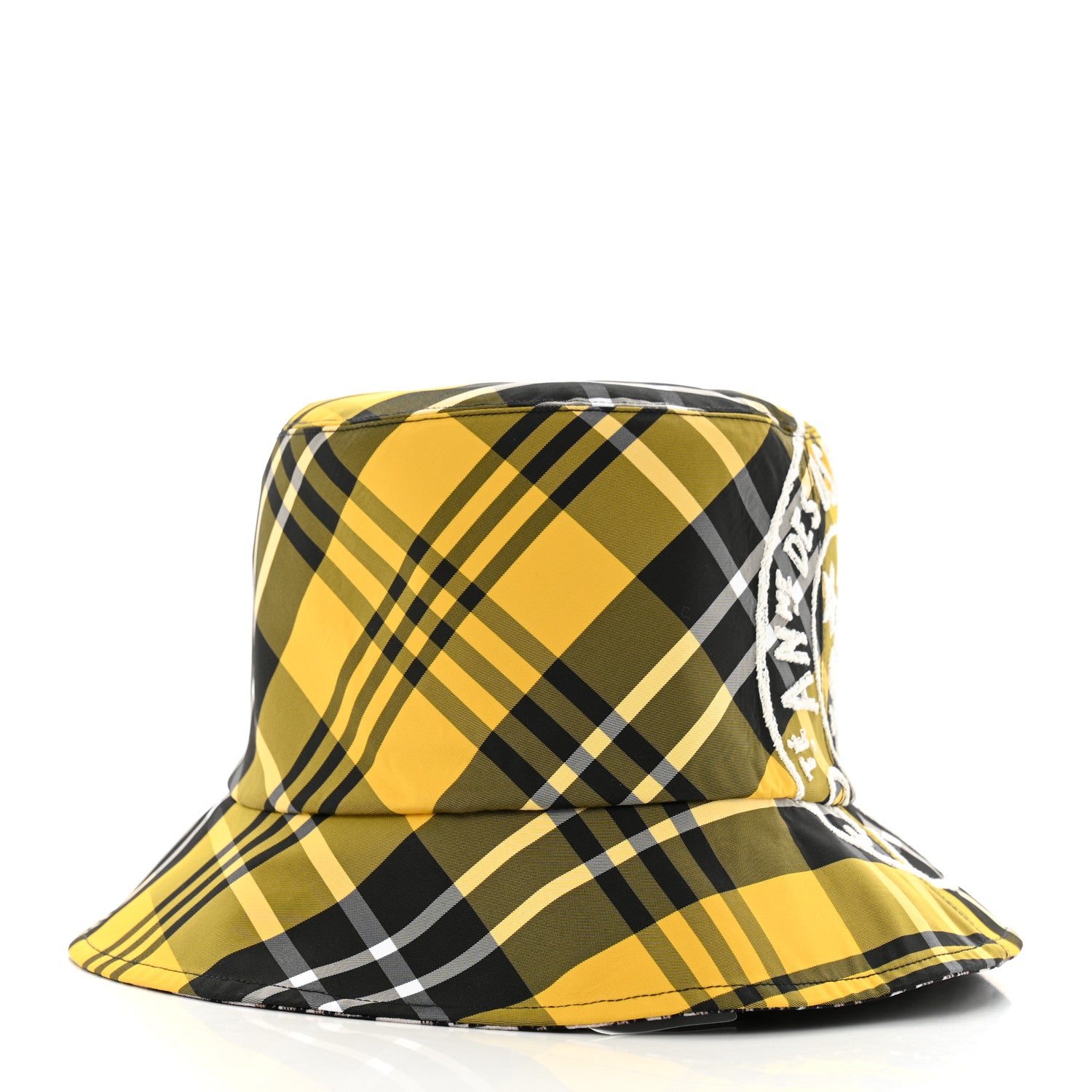 Christian Dior Oblique Check'N'Dior Reversible Teddy-D Brim Bucket Hat 57 Blue Yellow 7 of 12