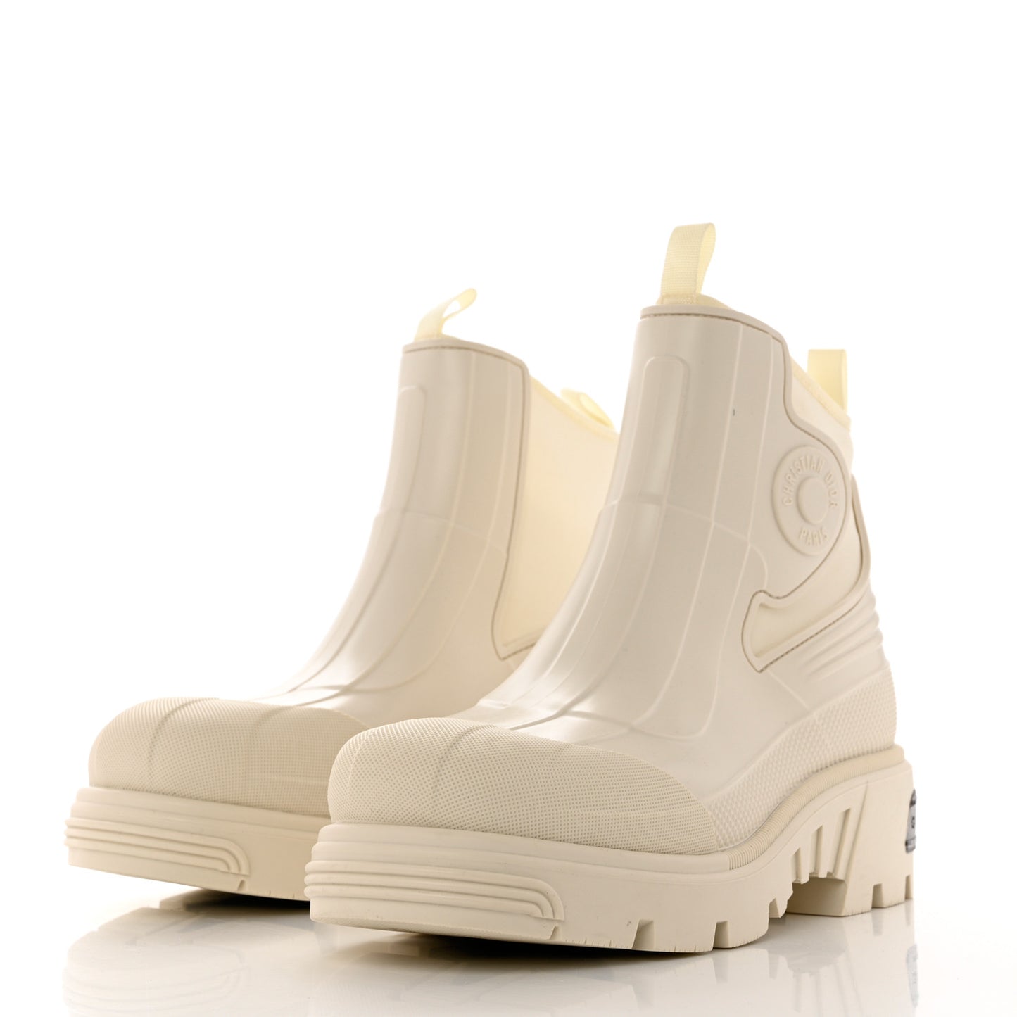 Neoprene Rubber Dior Genesis 30mm Ankle Boots 41 Off White