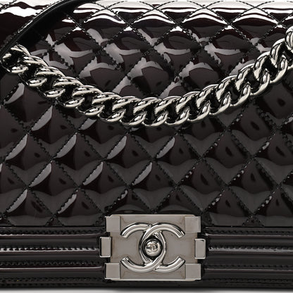 Chanel Patent Calfskin Quilted Medium Boy Flap Black 7 of 11
