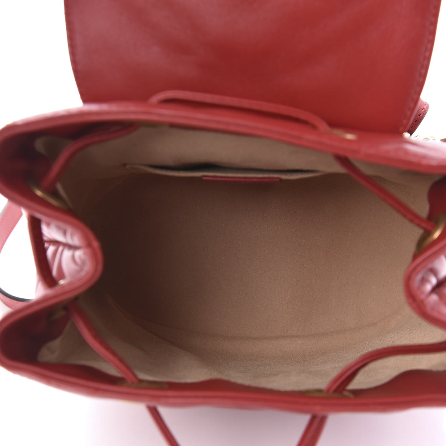 Calfskin Matelasse GG Marmont Flap Backpack Hibiscus Red