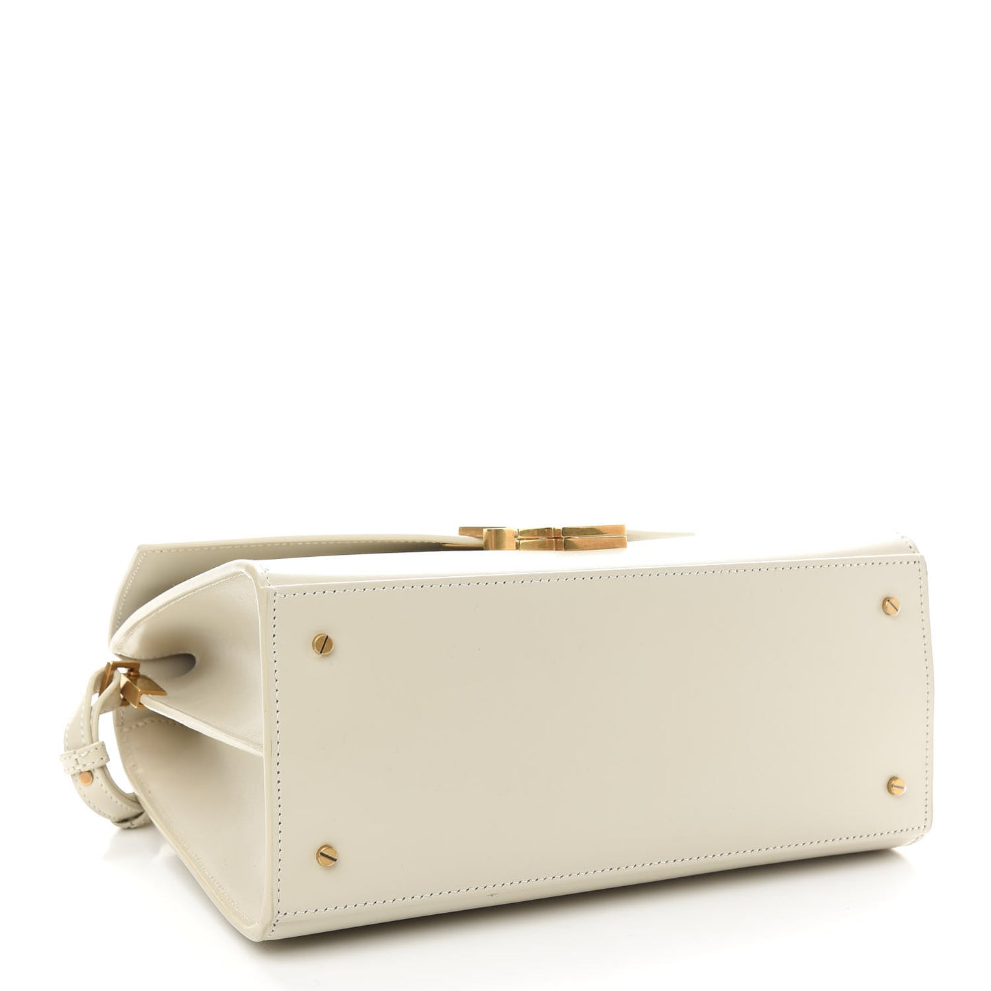 Smooth Calfskin Medium Classic Monogram Cassandra Top Handle Crema Soft Rouge Legion