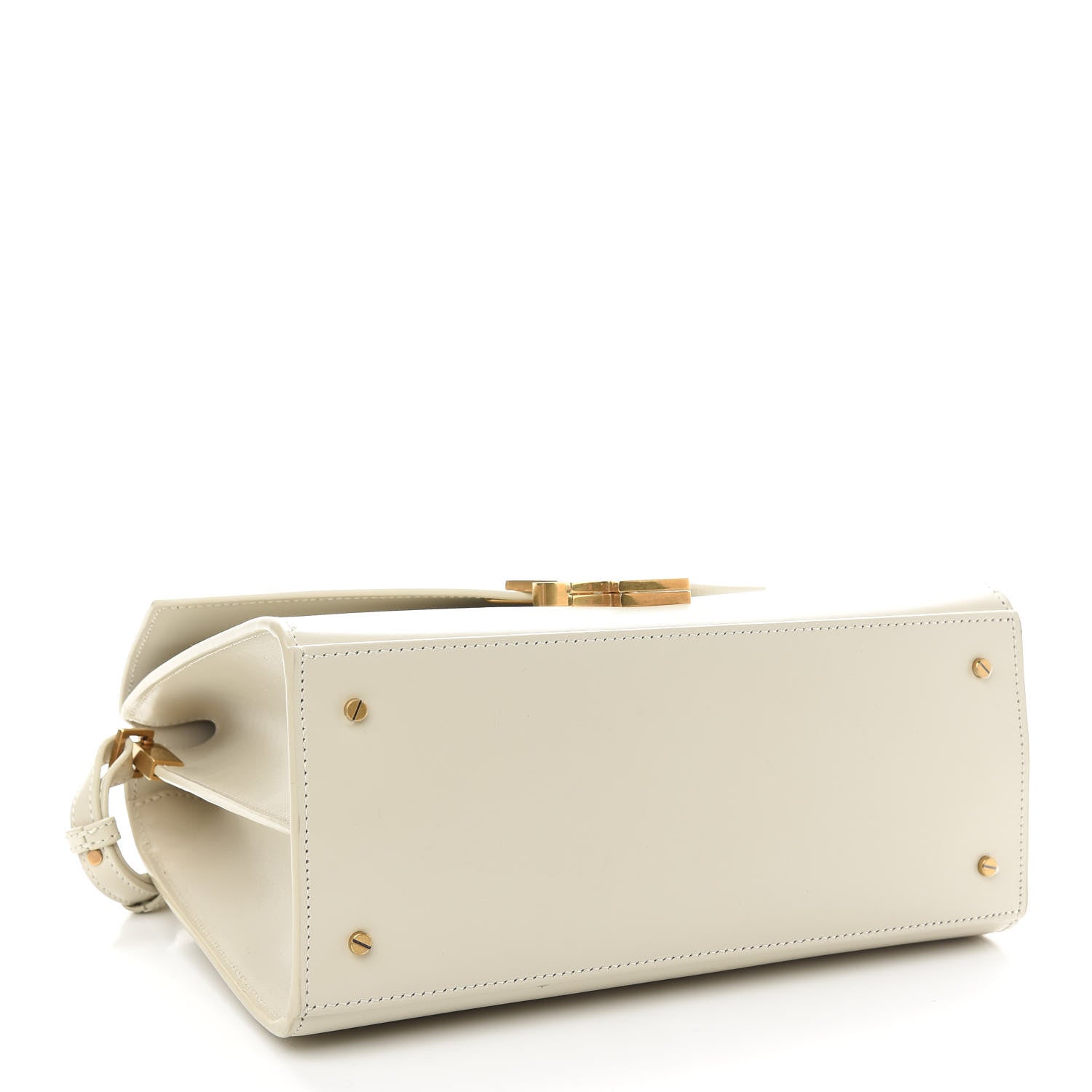Saint Laurent Smooth Calfskin Medium Classic Monogram Cassandra Top Handle Crema Soft Rouge Legion 3 of 8
