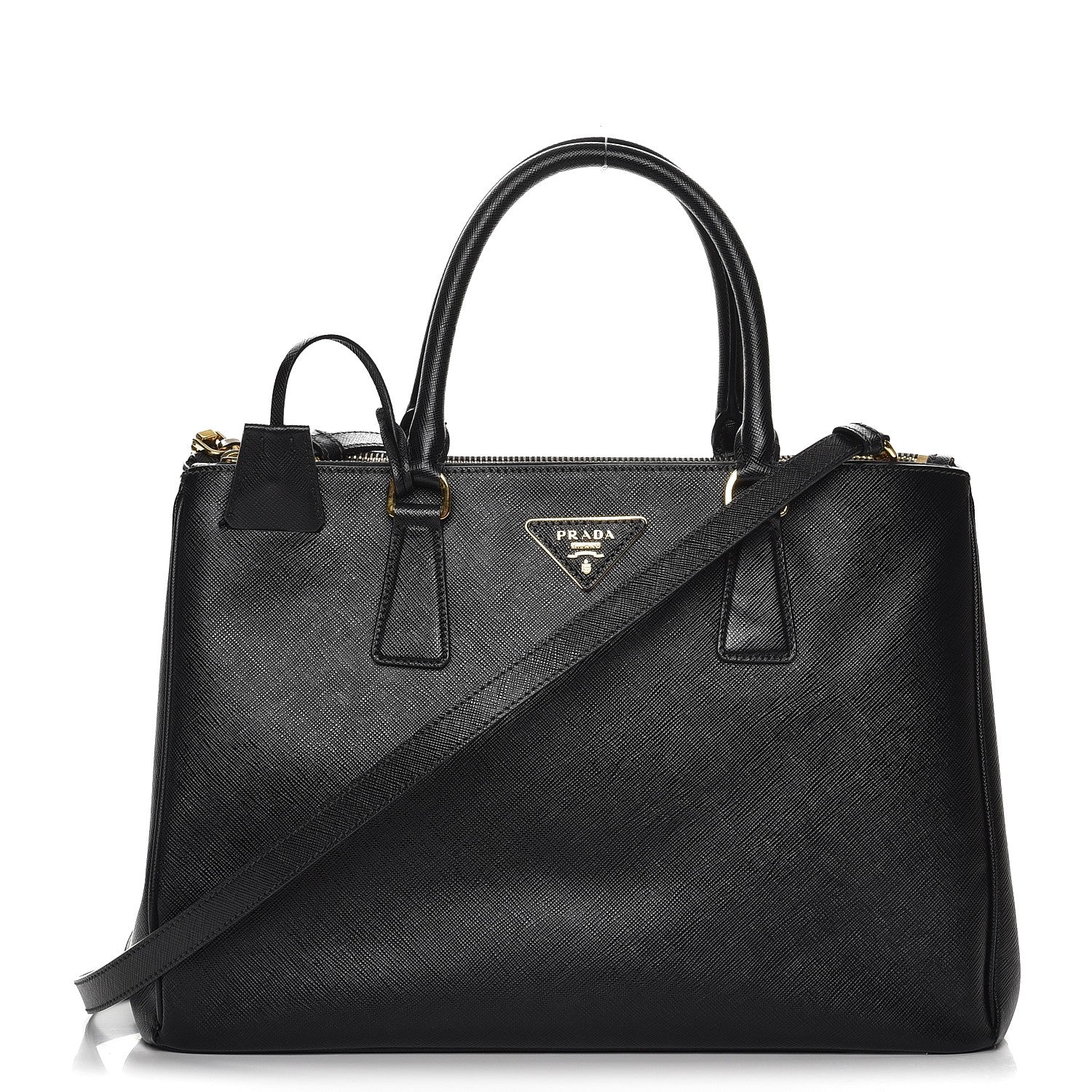 Prada Saffiano Medium Galleria Double Zip Tote Black 1 of 8