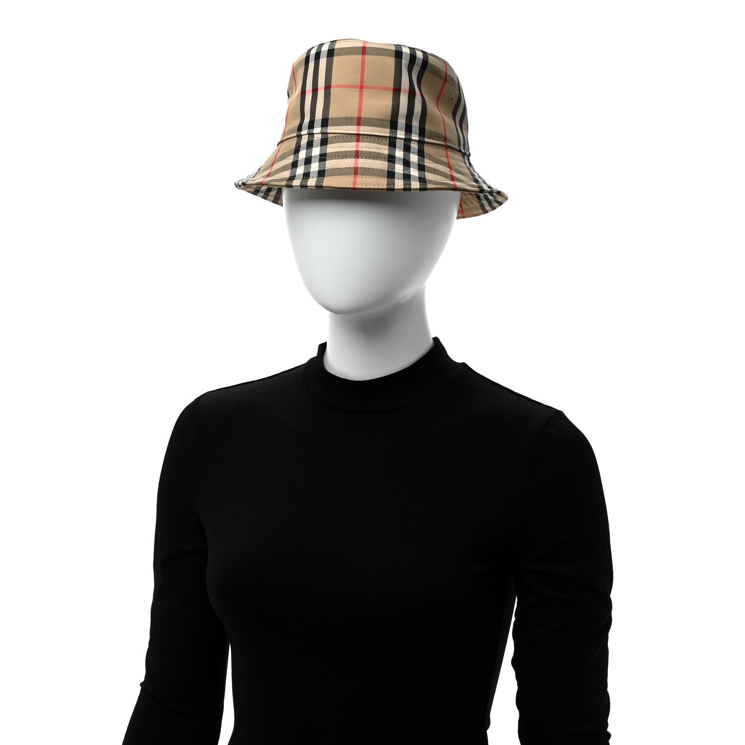 Burberry Technical Cotton Vintage Check Bucket Hat M Archive Beige 2 of 10