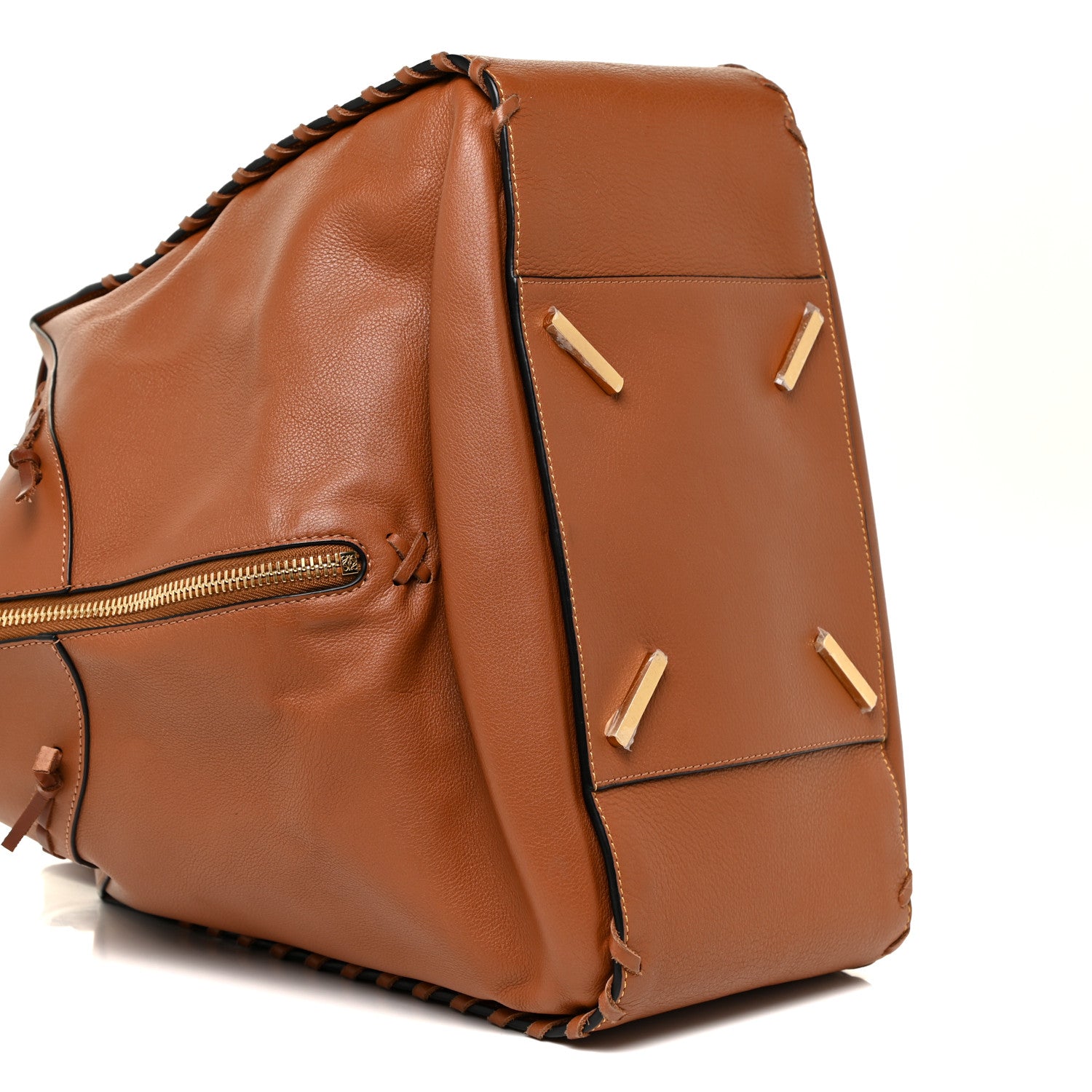 Loewe Calfskin Laced Hammock Shoulder Bag Tan 5 of 18