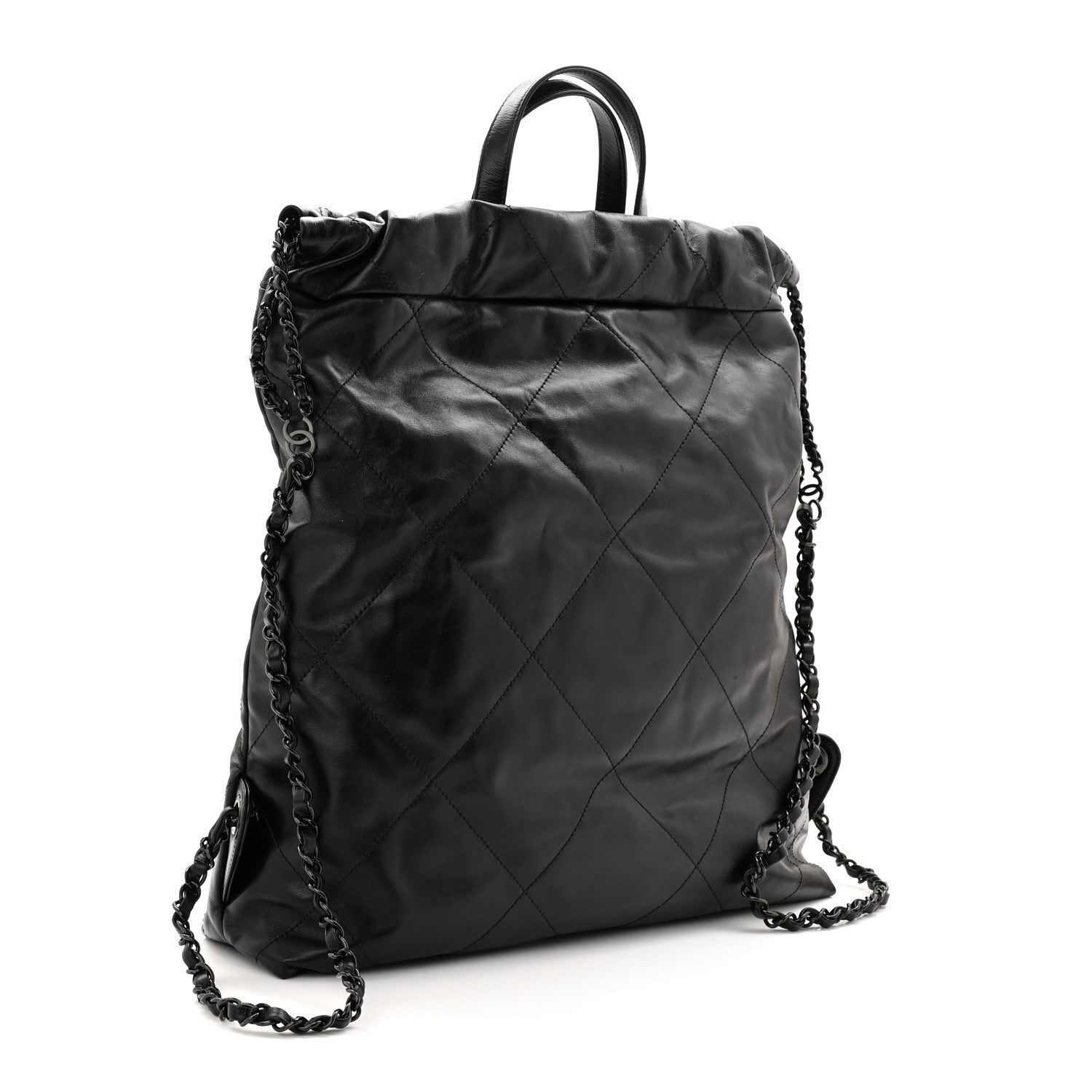 Chanel Shiny Calfskin Quilted Chanel 22 Backpack So Black 7 of 21
