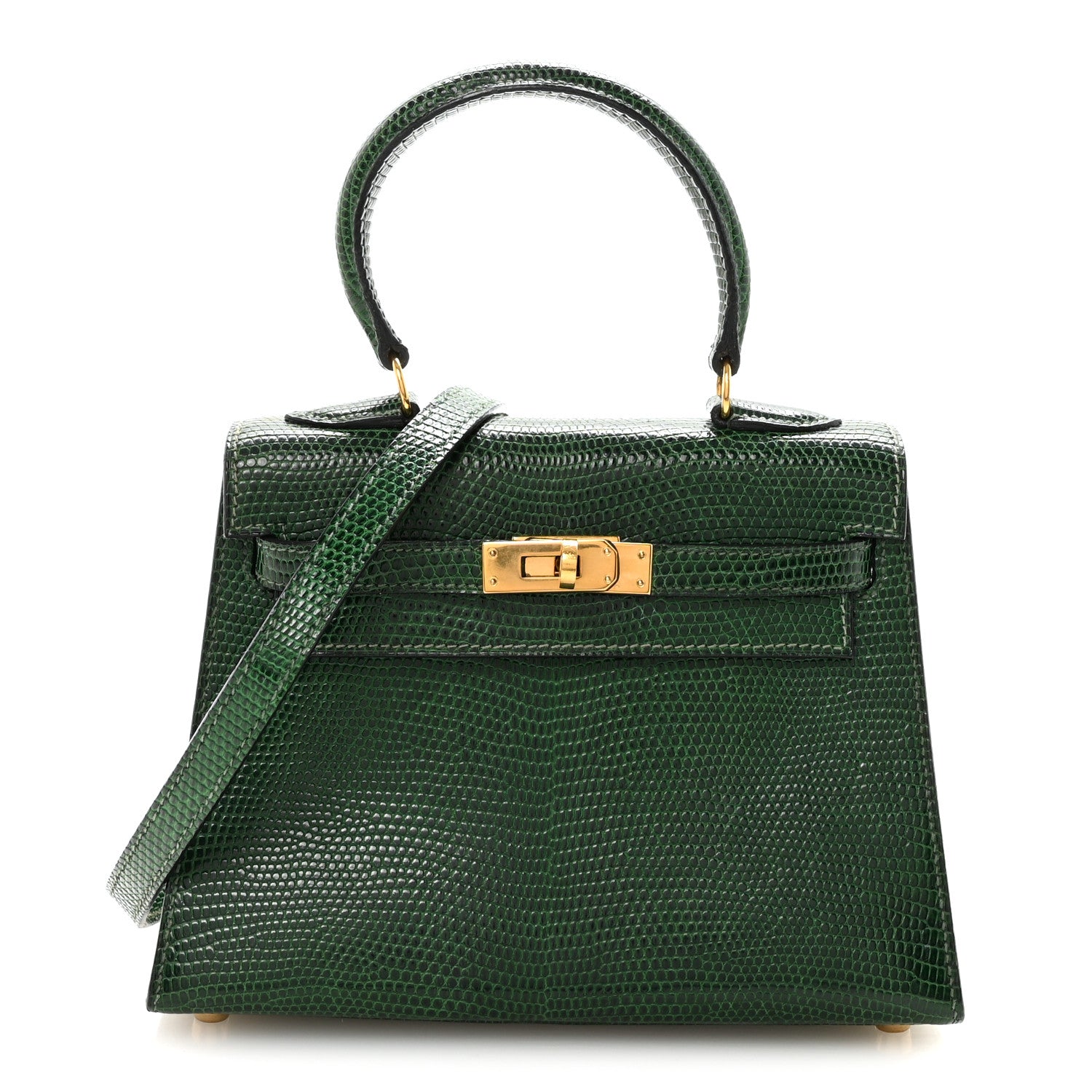 Hermes Lizard Mini Kelly Sellier 20 Vert Moyen 1 of 9