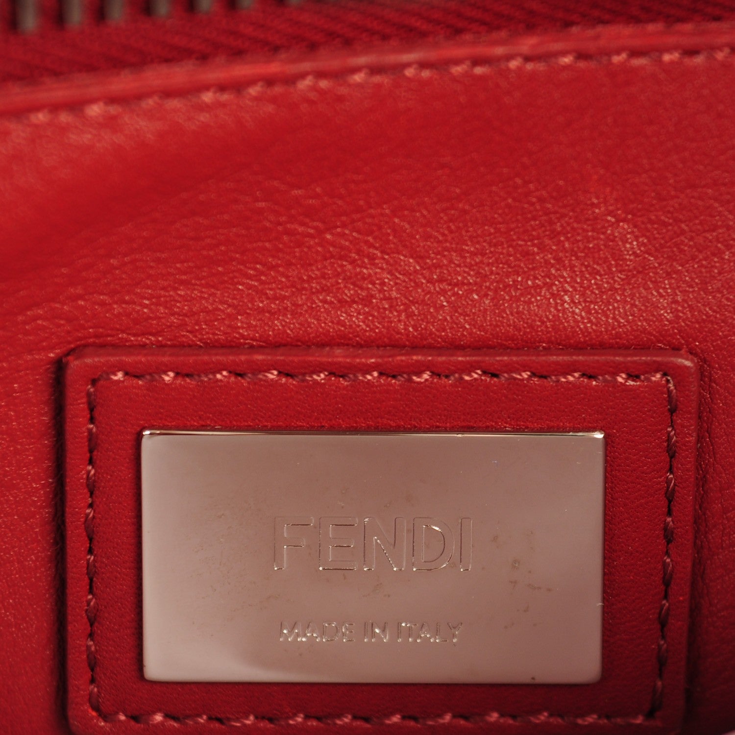 Fendi Vitello Seta Burro Medium Peekaboo Iconic Satchel Grigio Polvere Mattone 6 of 9