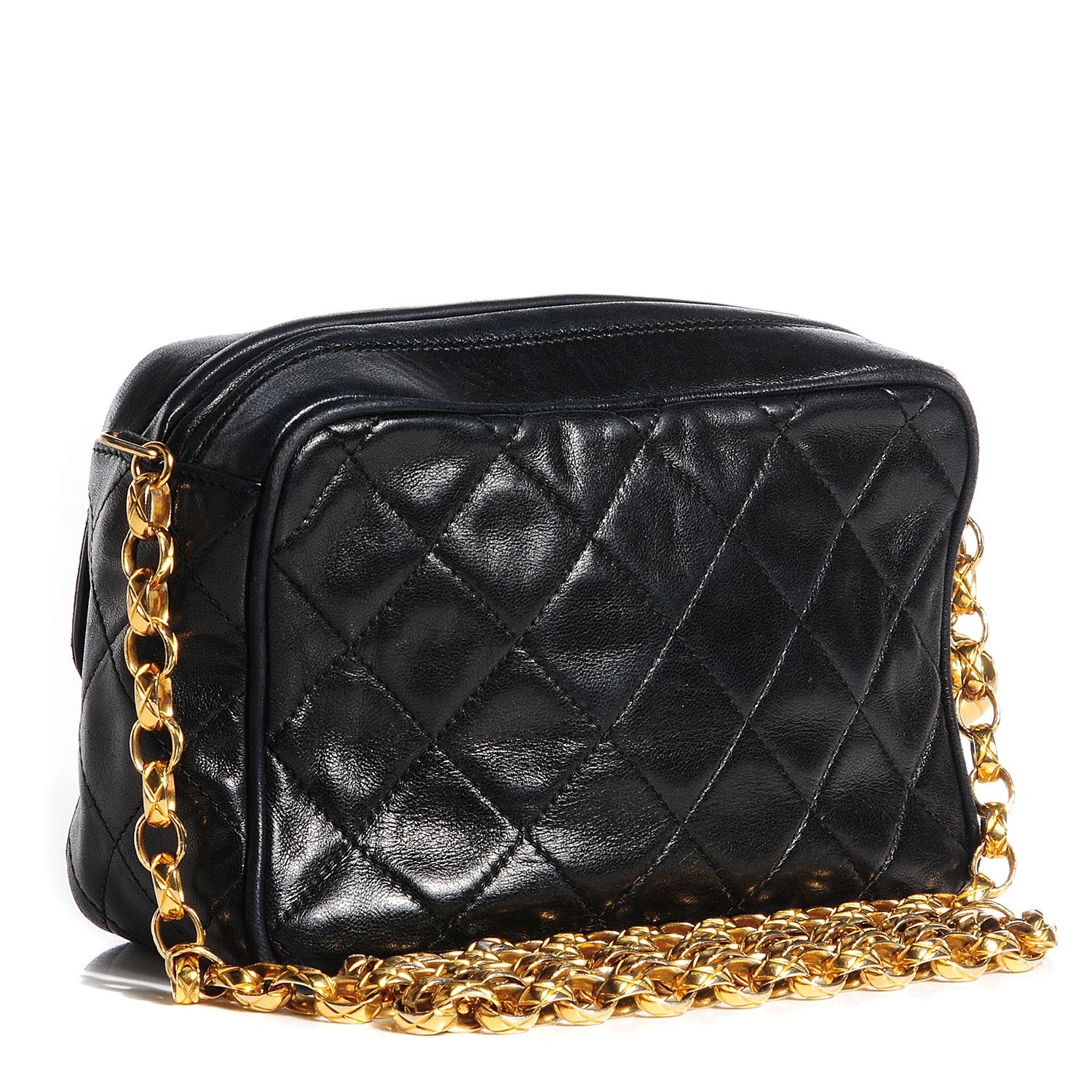 Chanel Lambskin Quilted Camera Case Black 3 of 9