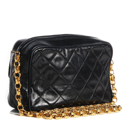 Chanel Lambskin Quilted Camera Case Black 3 of 9