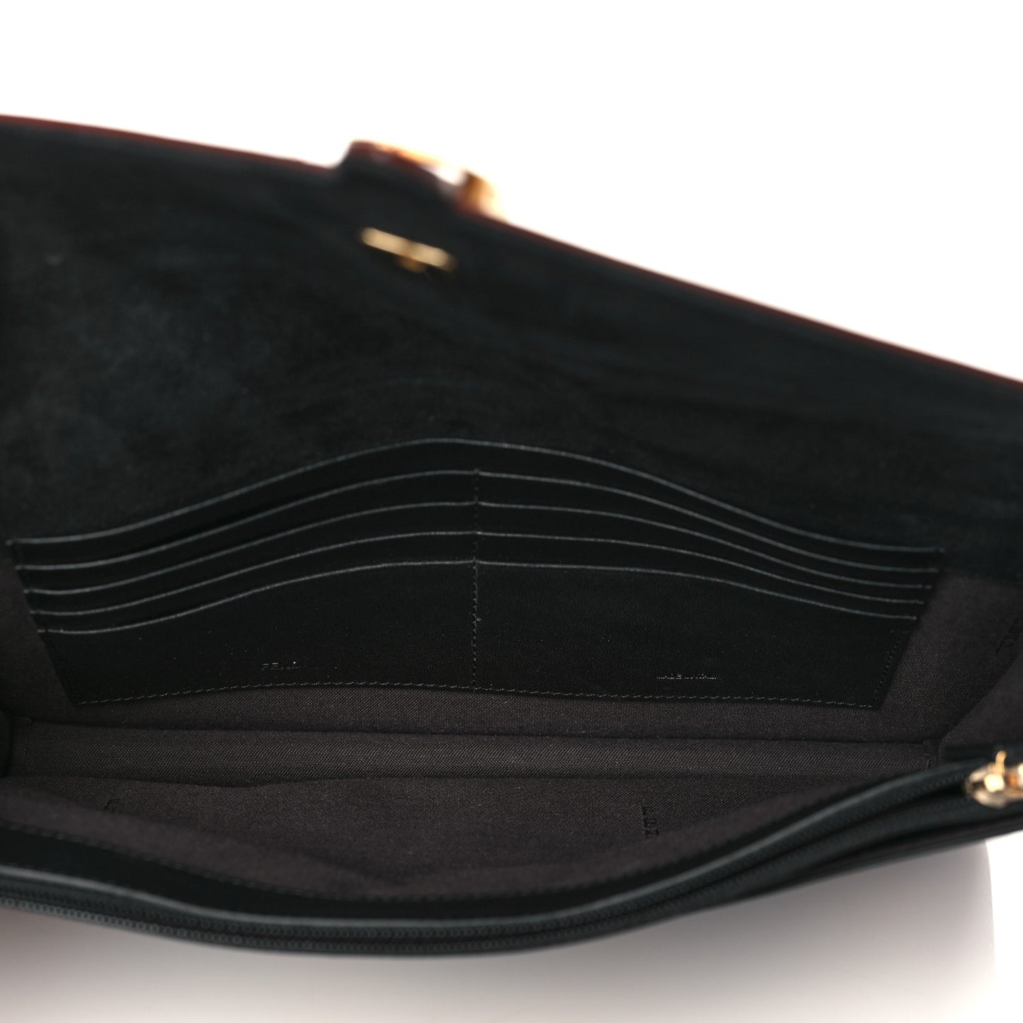 Calfskin Pequin Large Chameleon Envelope Clutch Tobacco