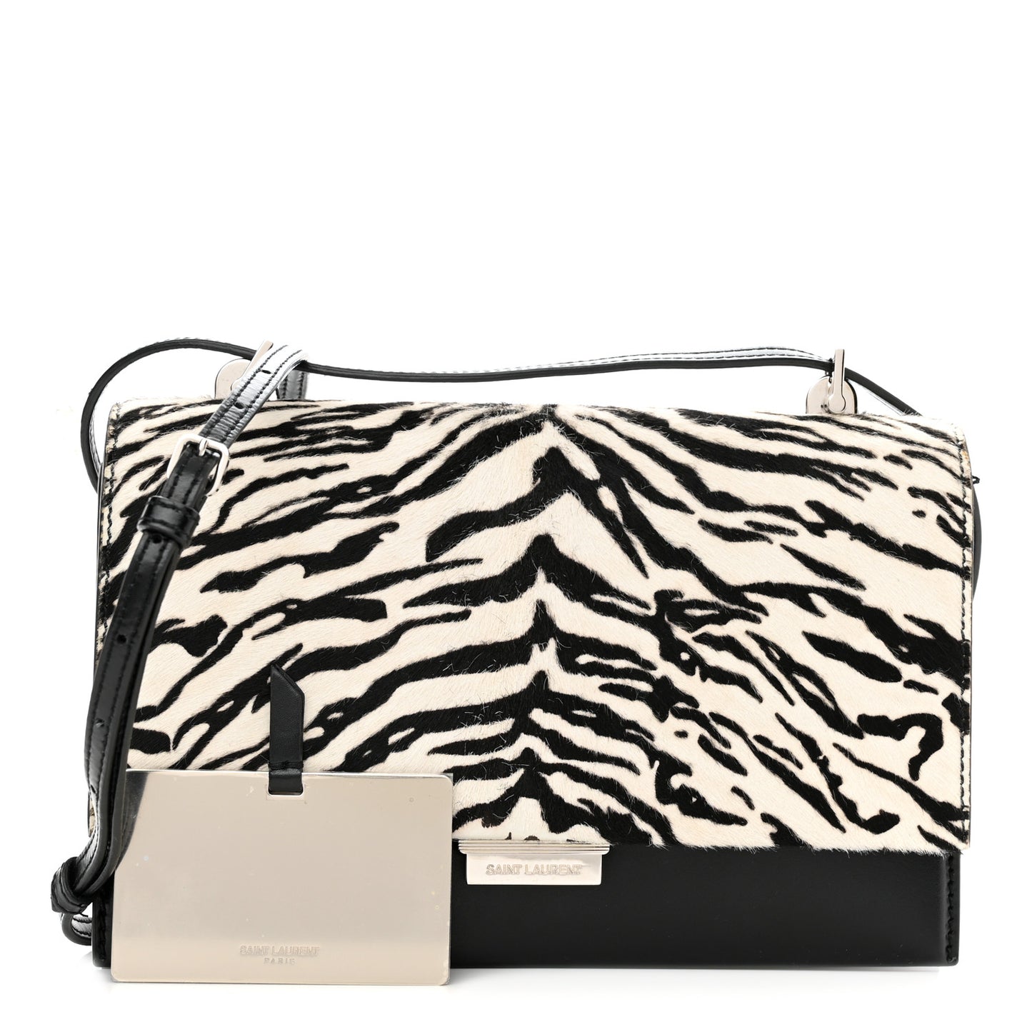Calfskin Pony Hair Small Babylone Black White