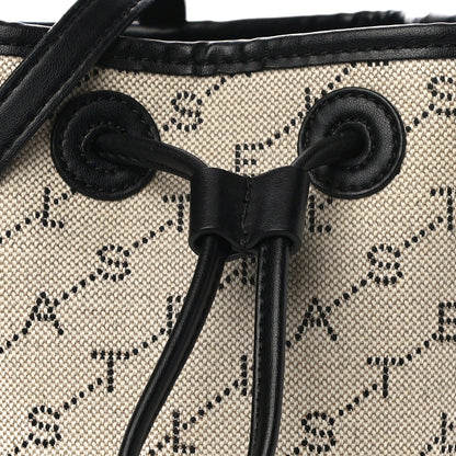 Stella McCartney Canvas Mini Stella Logo Bucket Bag Neutral 8 of 9