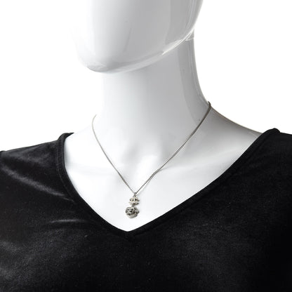 Chanel Crystal CC Camellia Necklace Silver 2 of 8