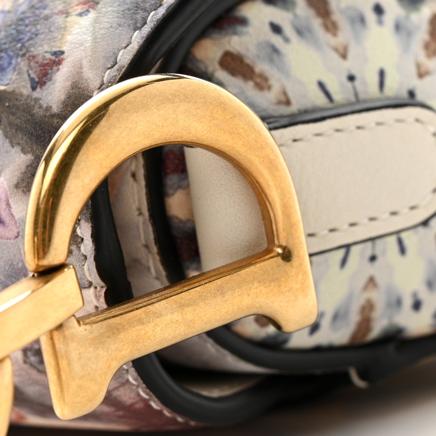 Christian Dior Calfskin Printed KaleiDiorscopic Mini Saddle Bag Latte Multicolor 11 of 11