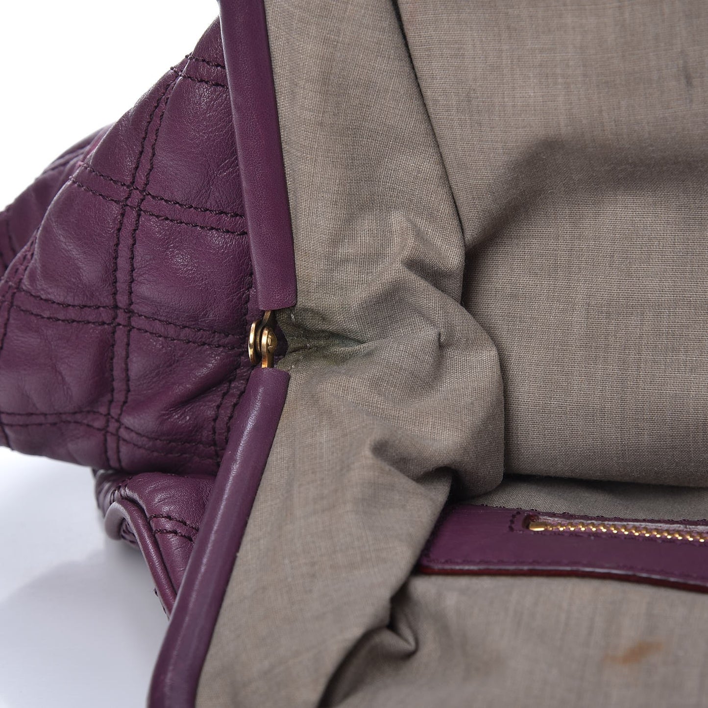Calfskin Quilted Stam Purple