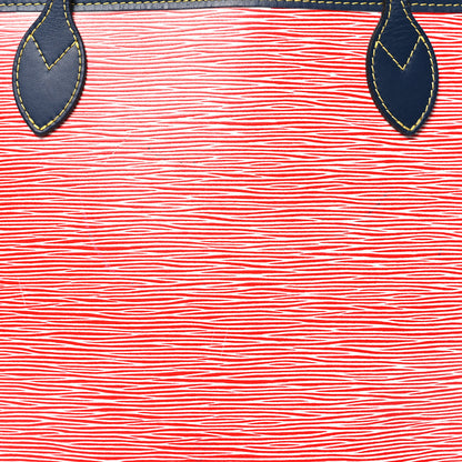 Louis Vuitton Epi Neverfull MM Denim Red 8 of 10