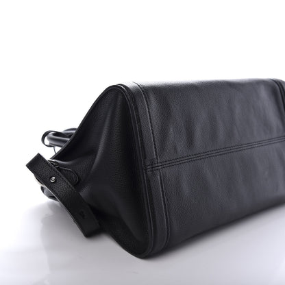 Alexander McQueen Pebbled Calfskin Small Skull Padlock Zip Around Tote Black 7 of 10