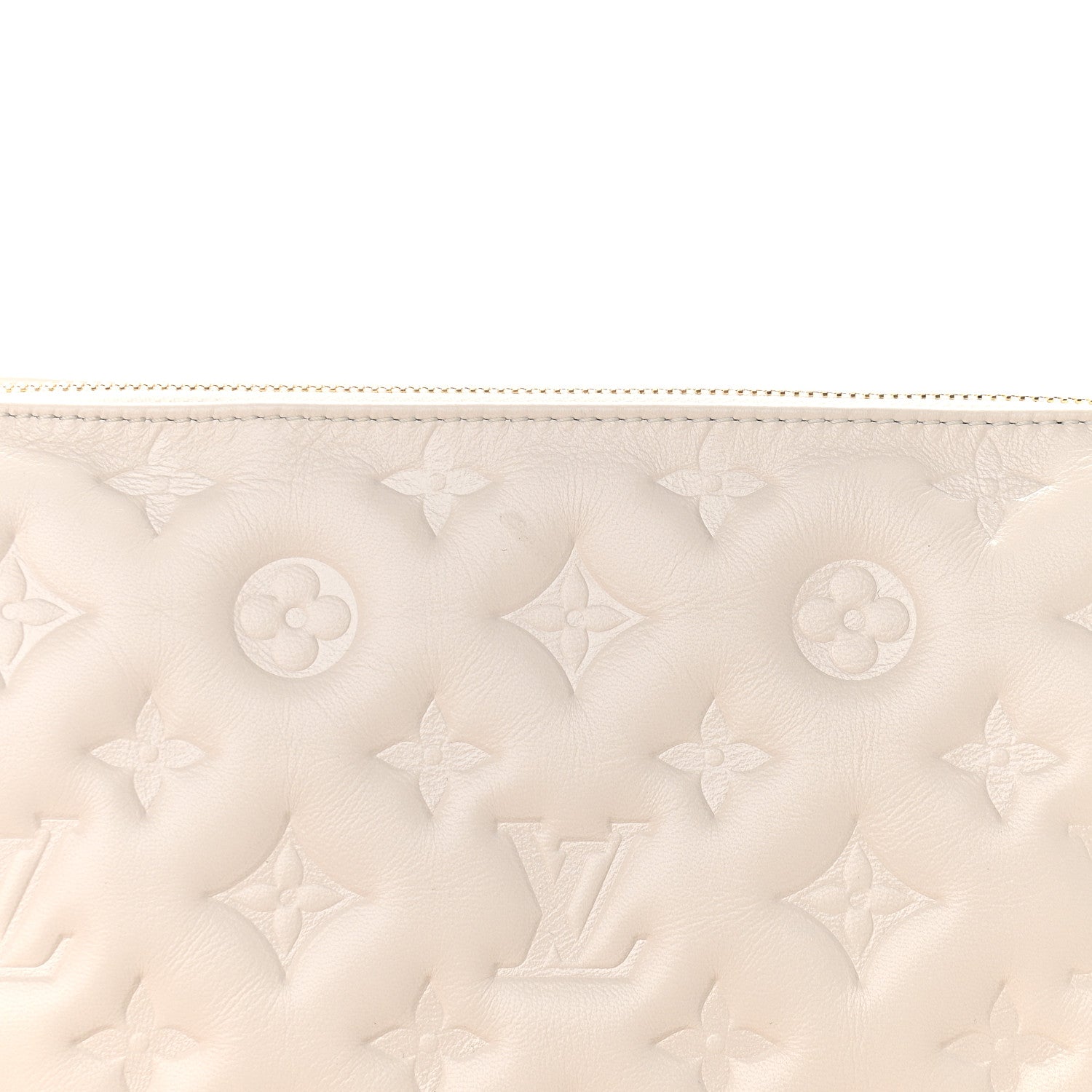 Louis Vuitton Lambskin Embossed Monogram Coussin PM Beige Cream 9 of 9
