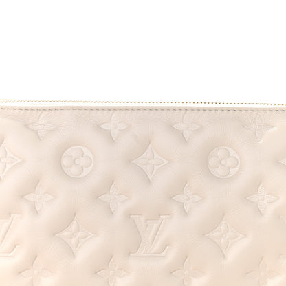 Louis Vuitton Lambskin Embossed Monogram Coussin PM Beige Cream 9 of 9
