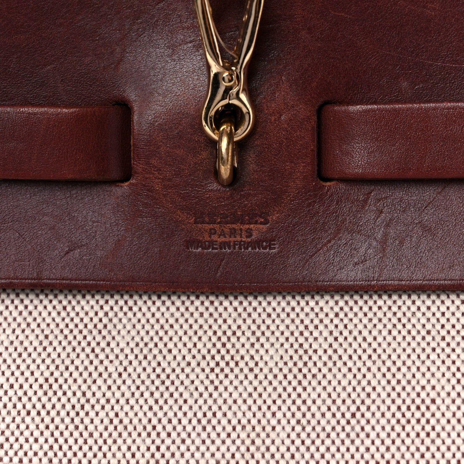 Hermes Toile Vache Calfskin Herbag 40 GM Natural 5 of 19