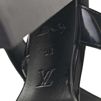 Louis Vuitton Patent Calfskin Monogram Star Trail Sandal 38 Black 7 of 10