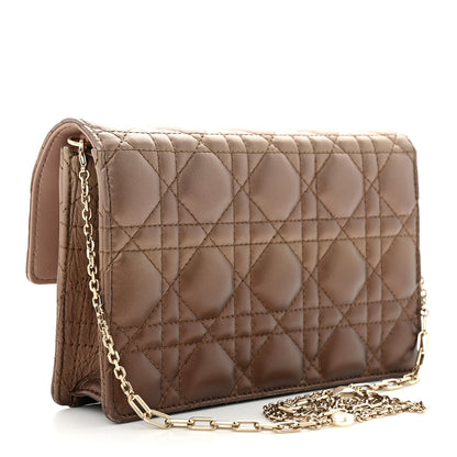 Christian Dior Iridescent Lambskin Gradient Chain Lady Dior Chain Pouch Metallic Pink 3 of 14